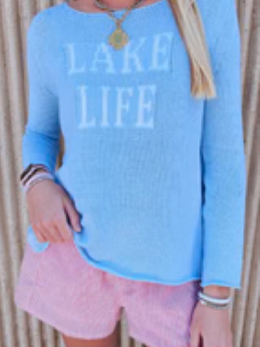 Miracle Sky‎ Blue Resortwear 'Lake Life' Knit Sweatshirt for Women